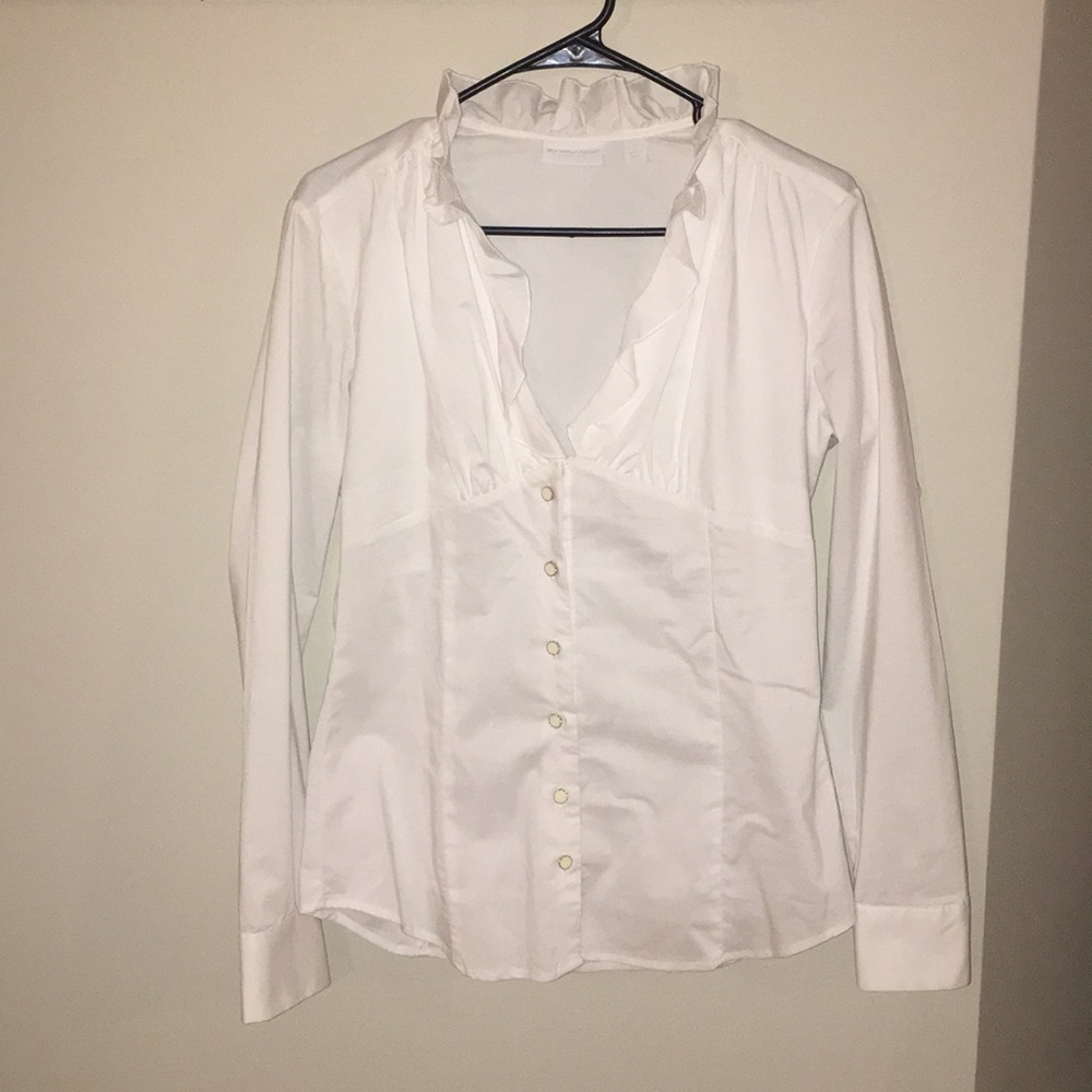 NY&C white ruffle blouse